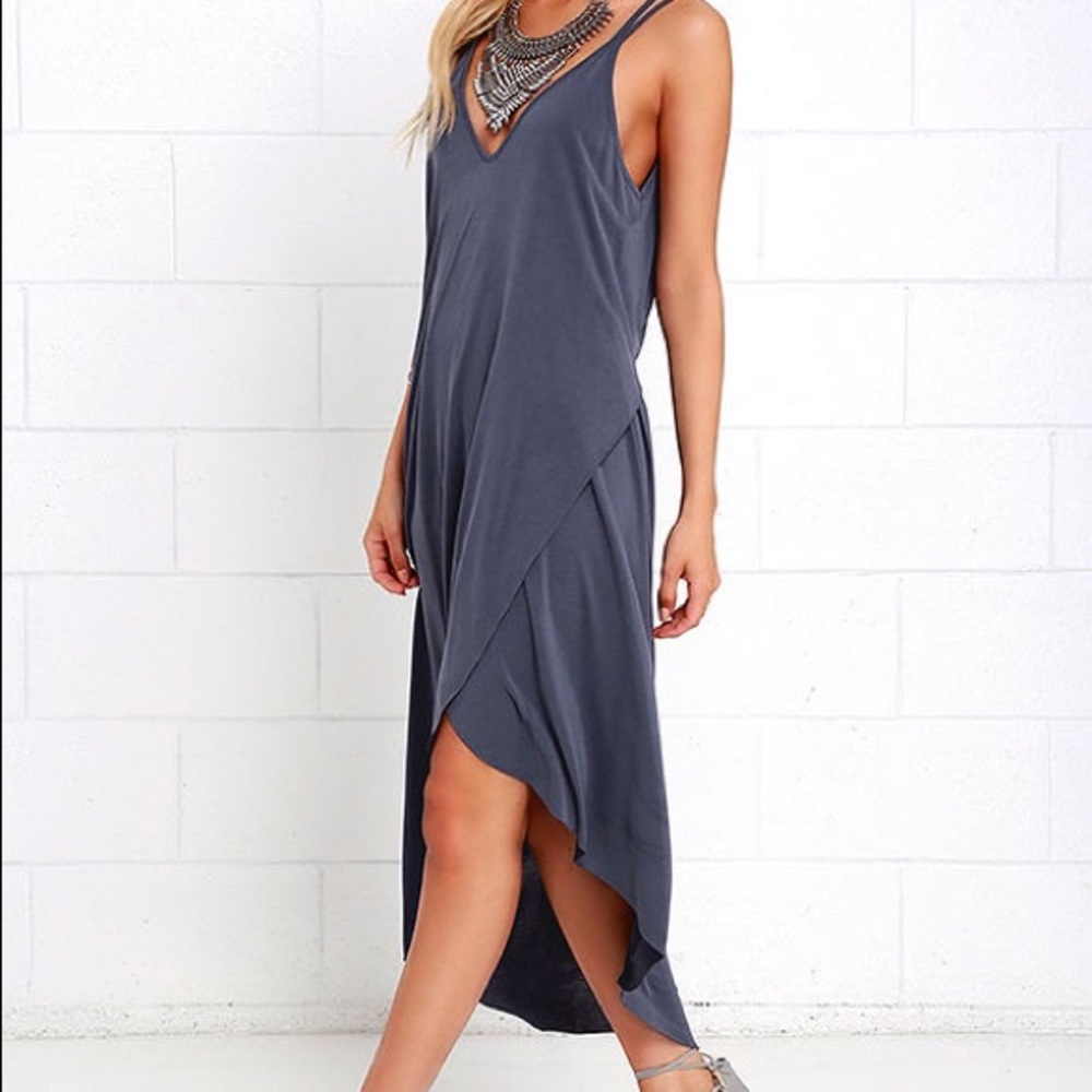 Mood and Melody Washed Blue High-Low dress