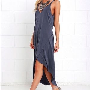 Mood and Melody Washed Blue High-Low dress