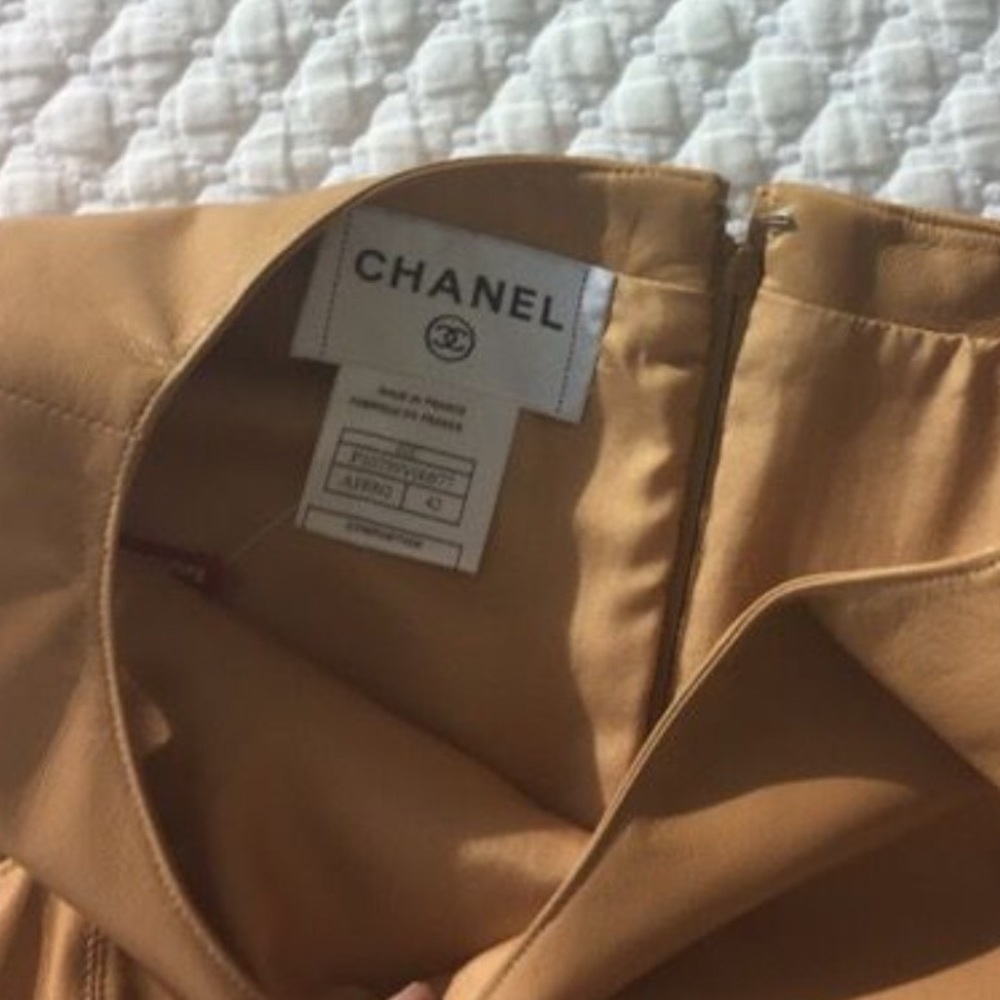 Chanel tan leather dress sz 42fr , 10us L