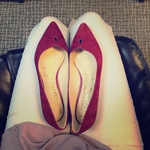 Sam Edelman wine colored suede flats