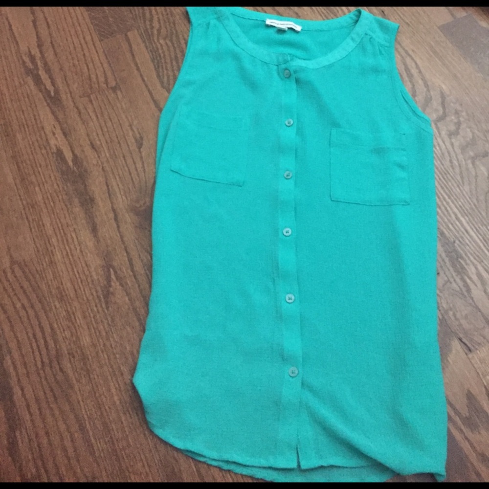 Mint green sheer top