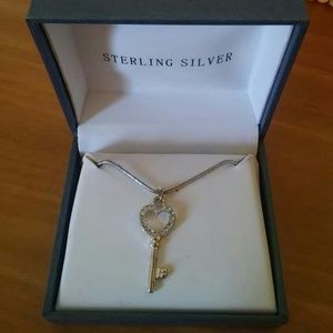 Closet Clean out NWT silver key necklace