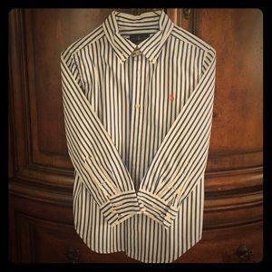 Boys Polo Stripe Button Down Shirt