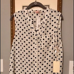 Stitch fix Pomelo Brook Dot print tie-waist top.