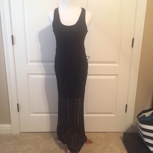 Black lace maxi dress