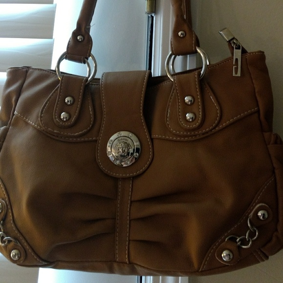 Caramel Pleather Handbag - Picture 2 of 4