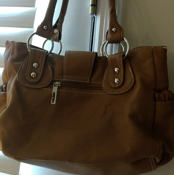 Caramel Pleather Handbag - Picture 3 of 4