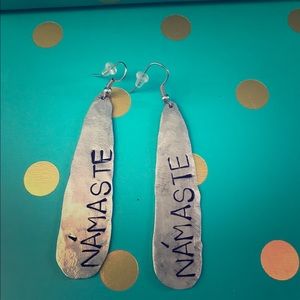 Namaste 🙏 hammered metal earrings
