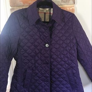 Burberry purple quilted coat