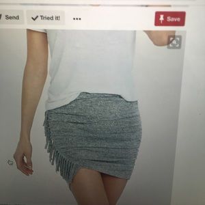 NWT Express ruched fringed miniskirt