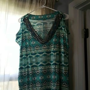 Lane Bryant shirt, beaded neckline