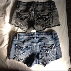 Low rise jean shorts