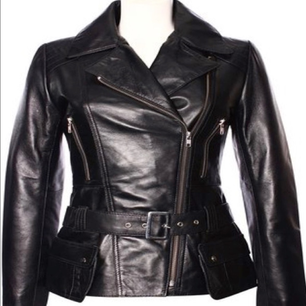 ๐ Vintage Retro Black Lambskin Leather Jacket๐ - Picture 1 of 4