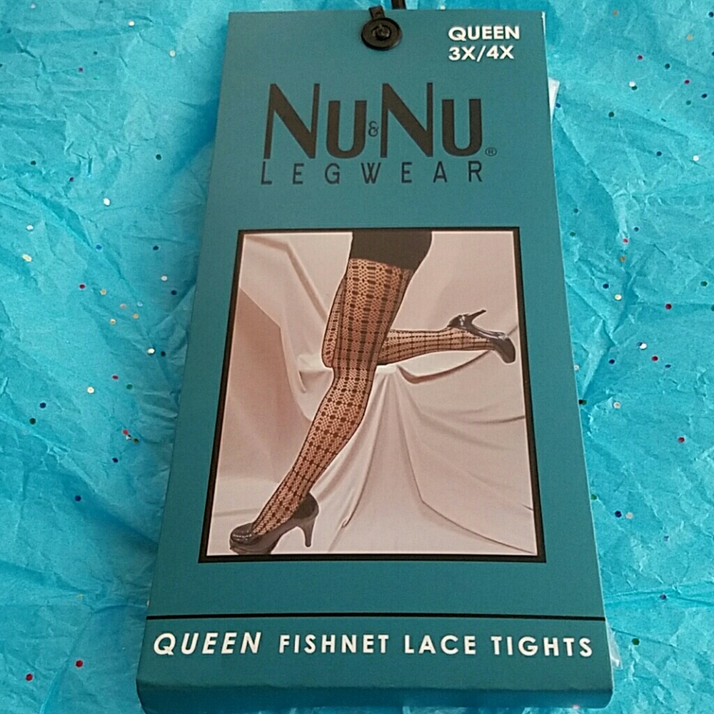 3X/4X Queen size fishnet tights panty hose plaid
