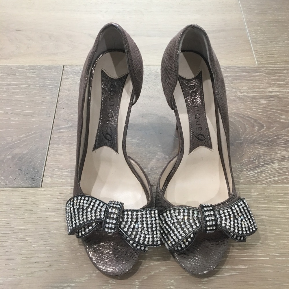 Sparkly Peep Toe D'orsay Heels