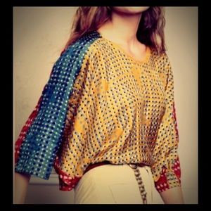 Sanchita Placed Pixels silk blouse