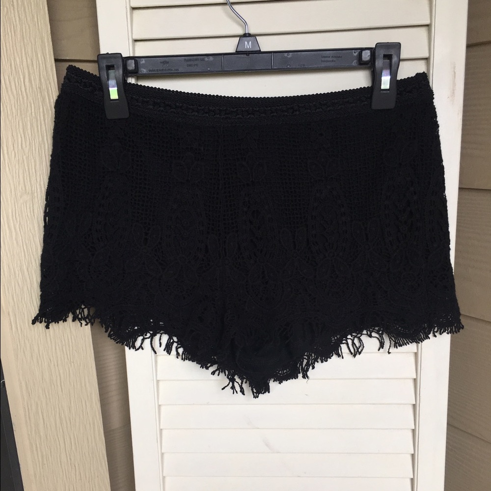 Black lace shorts