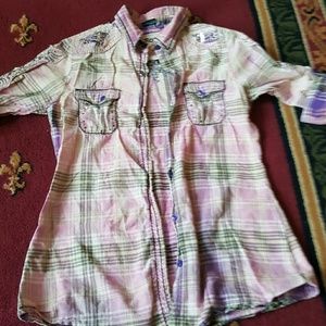 Button up, beautiful designed, plaid shirt