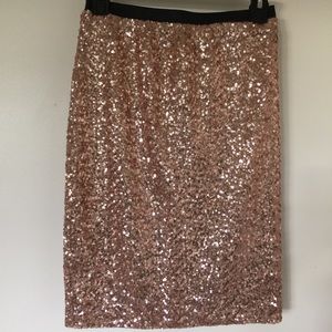 Limited Sequin Pencil Skirt XS Coral Color