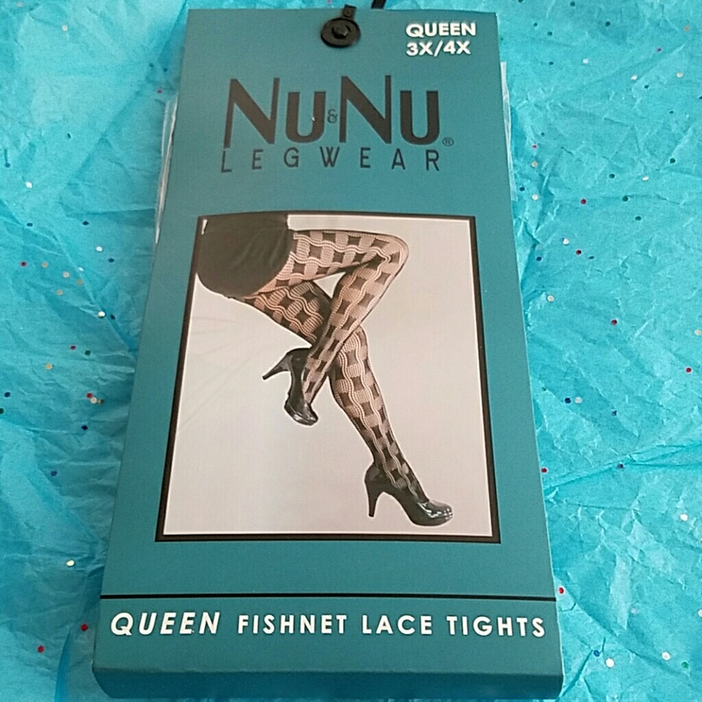 3X/4X Queen size fishnet tights panty hose Checker