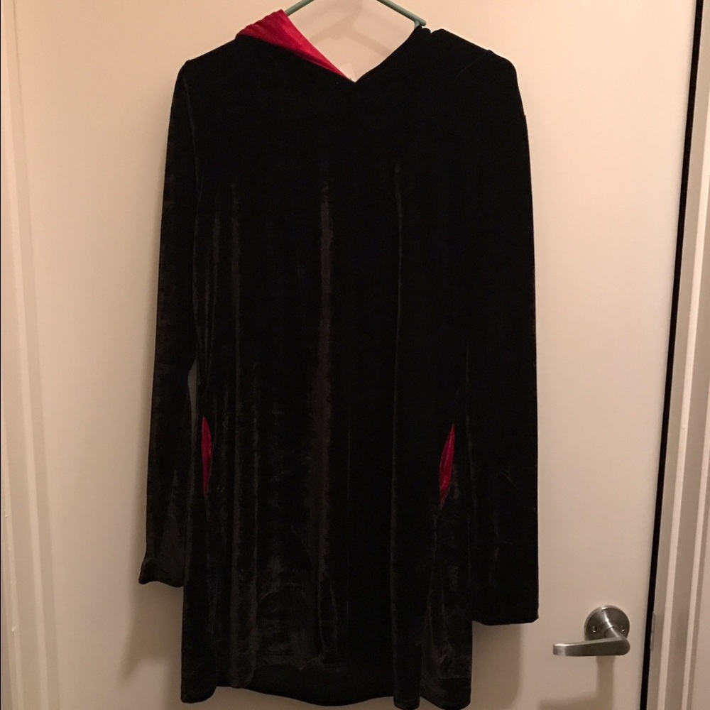 Velvet hooded dress