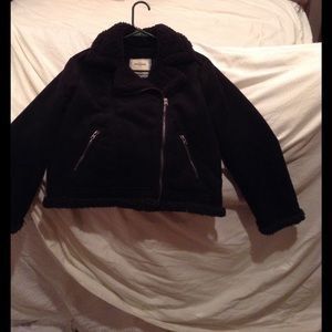 Girls 13/14 Black fall short jacket. Soft plush.