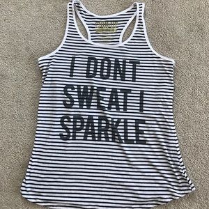 Sparkle striped gym tank