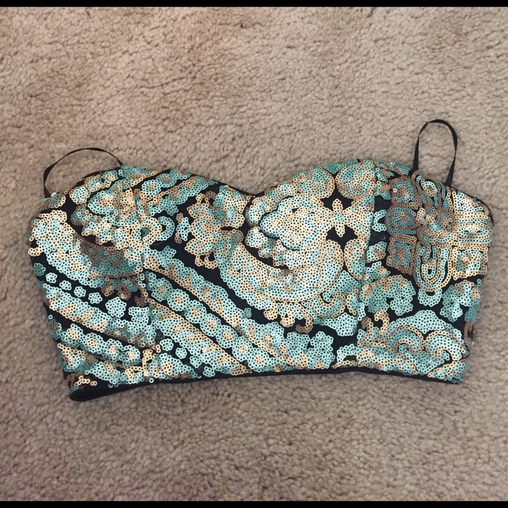 Sequin crop top