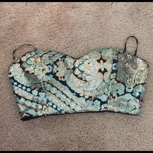 Sequin crop top