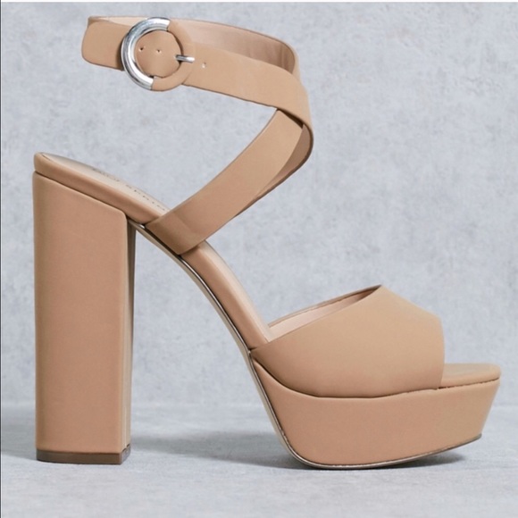 Nude Chunky Heel Sandal - Picture 2 of 4
