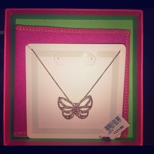 Cubic Zirconia 18K Rose Gold Butterfly Necklace