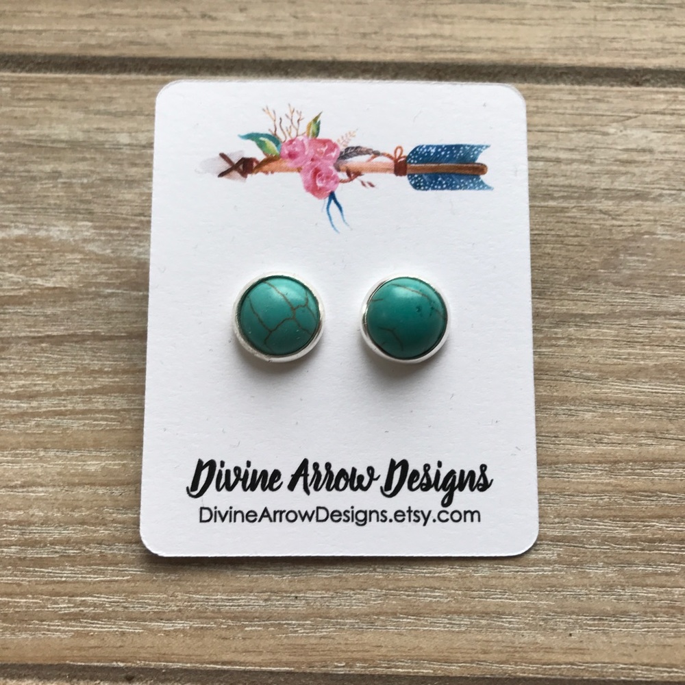 Turquoise Stud Earring 10mm