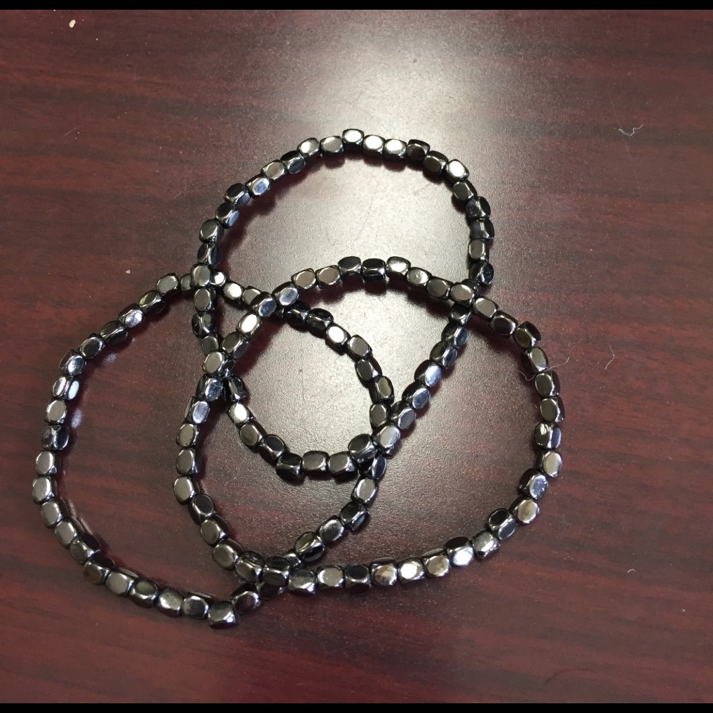 Metallic stretch bracelets