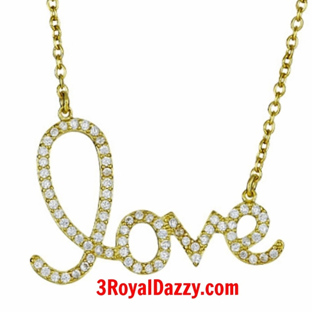 Sterling Silver Script Letters Charm Necklace - image 1