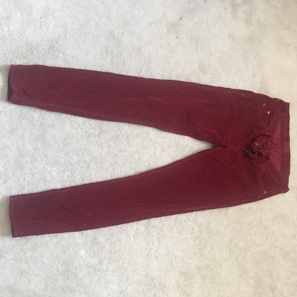 Hudson dark red corduroy skinny jean