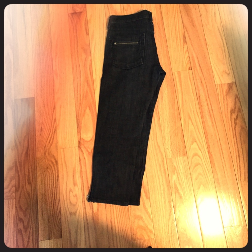 7 for All Mankind Cropped Zip Jeans