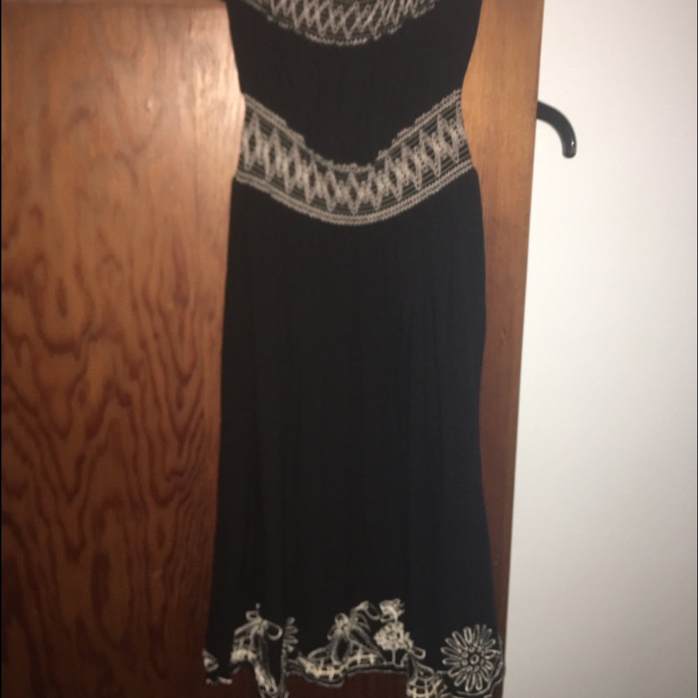 Black and Cream Summer Strapless dress