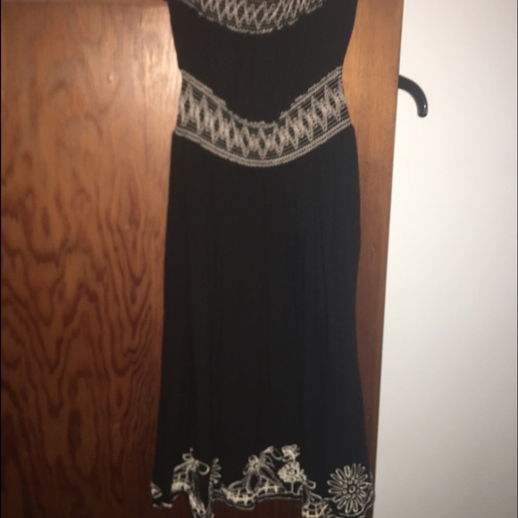 Black and Cream Summer Strapless dress - Picture 1 of 3