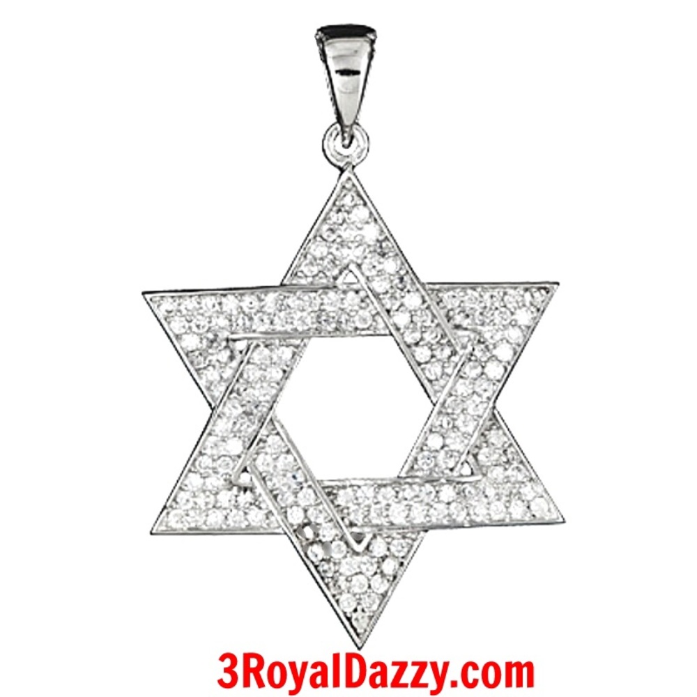 Sterling Silver Star David Jewish Charm Pendant