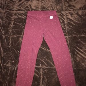 PINK maroon speckled leggings