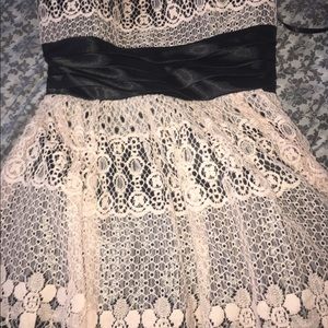 Pink, Cream, and Black Lace dress