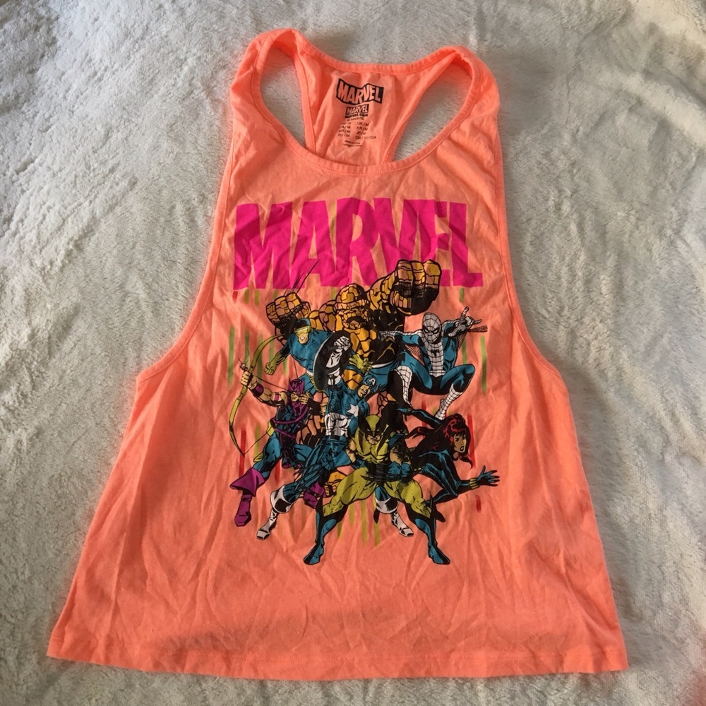 Marvel Racerback Tank in Neon/Bright Orange
