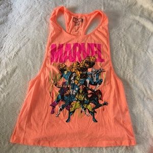 Marvel Racerback Tank in Neon/Bright Orange