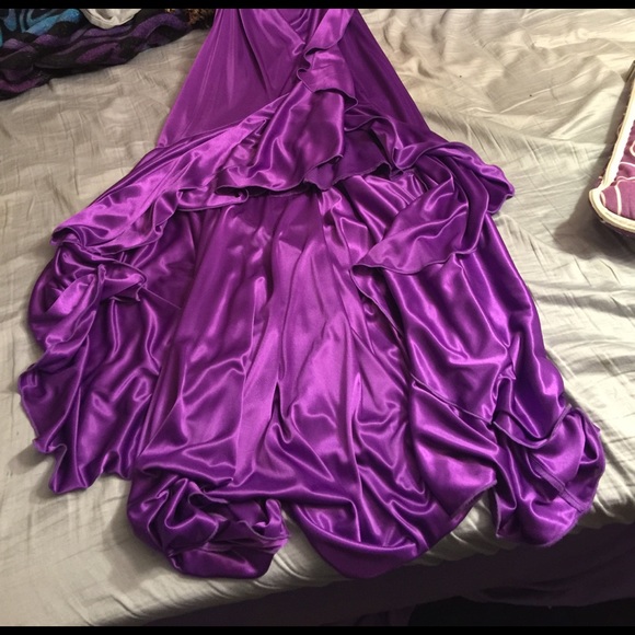 Purple halter High low Prom dress from deb - Picture 4 of 4