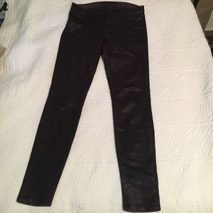 J Brand Maria Coated High-rise Skinny Jeans