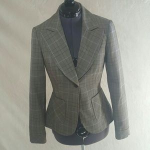 Halogen Lavender and Chocolate Plaid Blazer