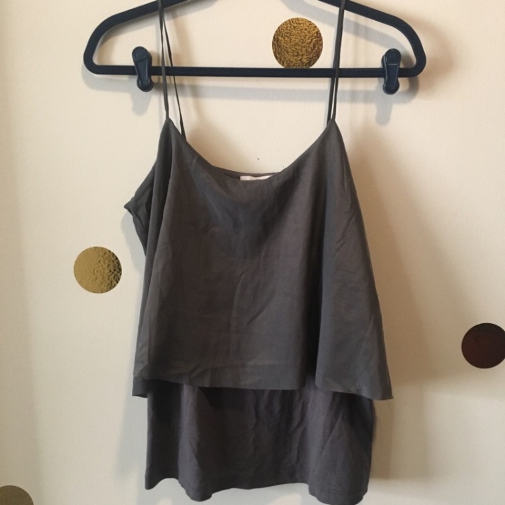 Grey layered Spaghetti  Strap