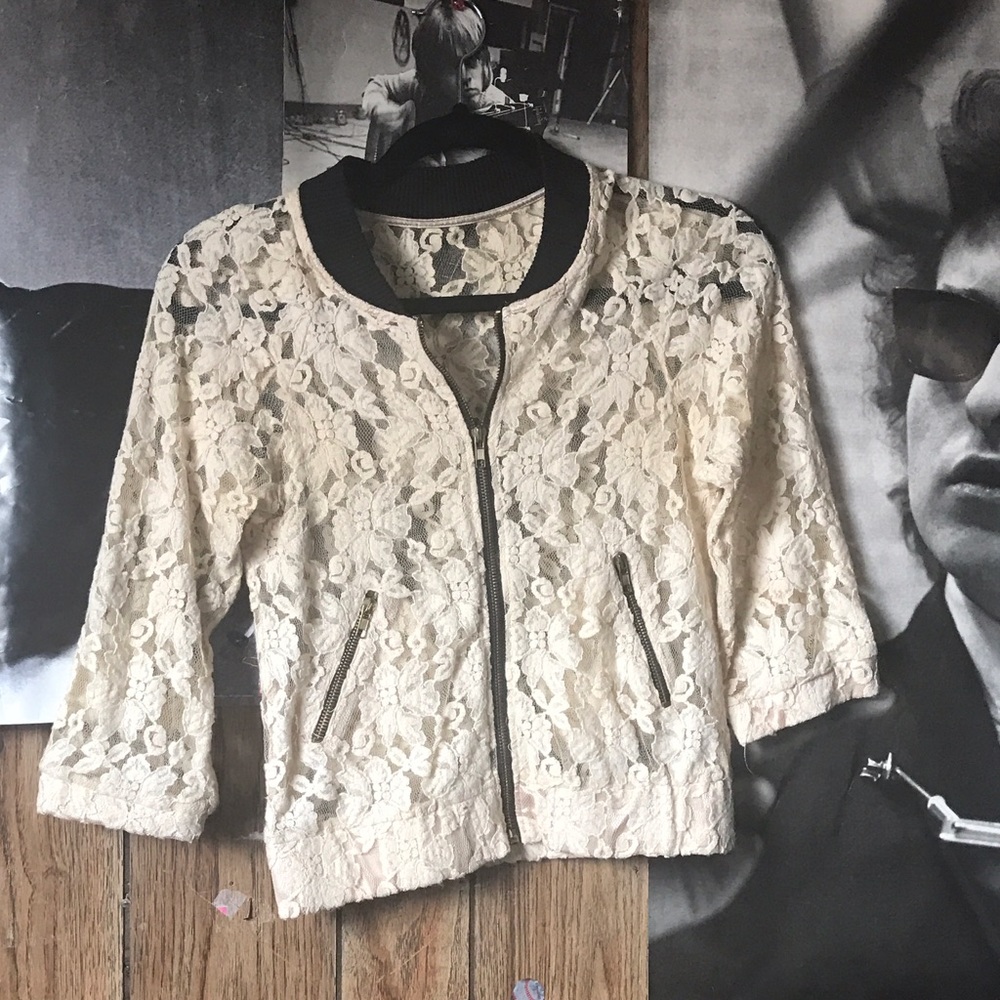 Lace Bomber Jacket
