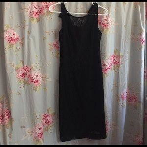 Black lace mid length dress