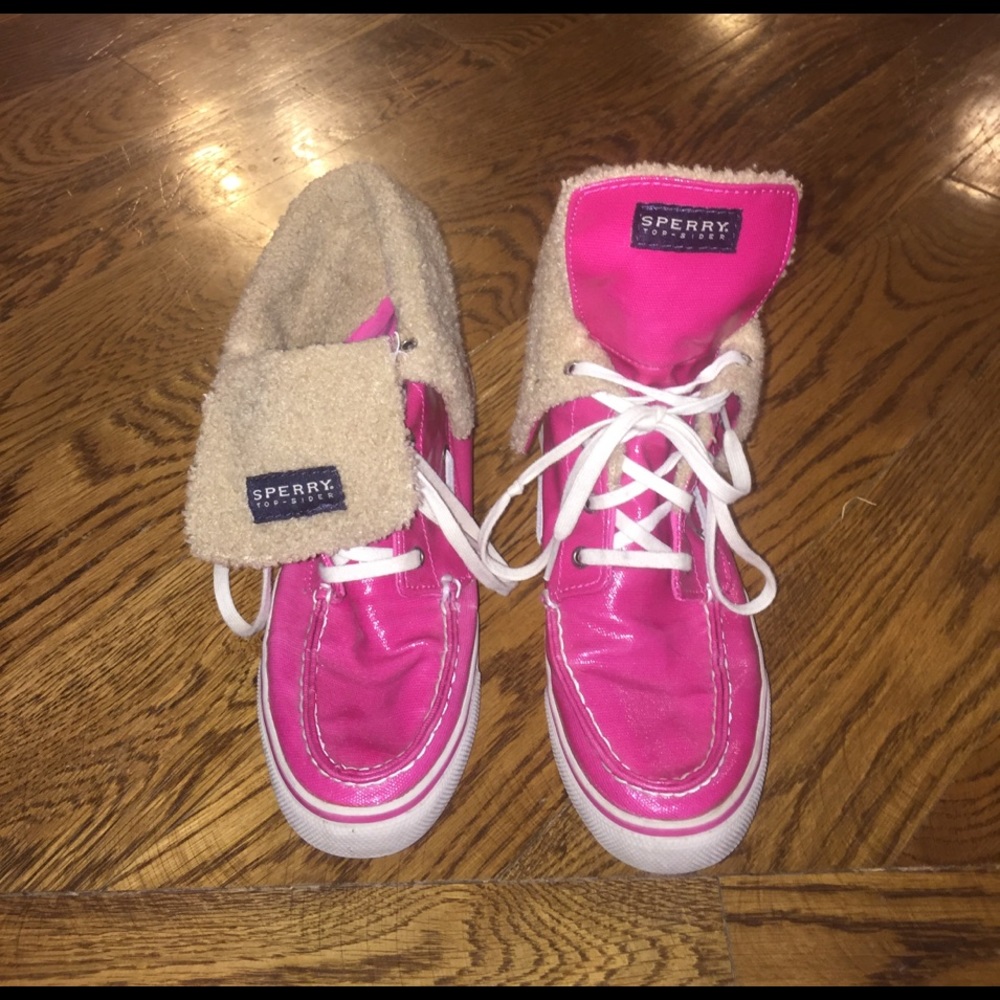 Pink Sperry Top-Sider high tops